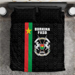 Burkina Faso Bedding Set Striped Black - Bogolan Pattern - African Pride
