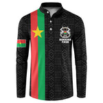 Personalized Burkina Faso Striped Button Sweatshirt African Mud Cloth Pattern - Black
