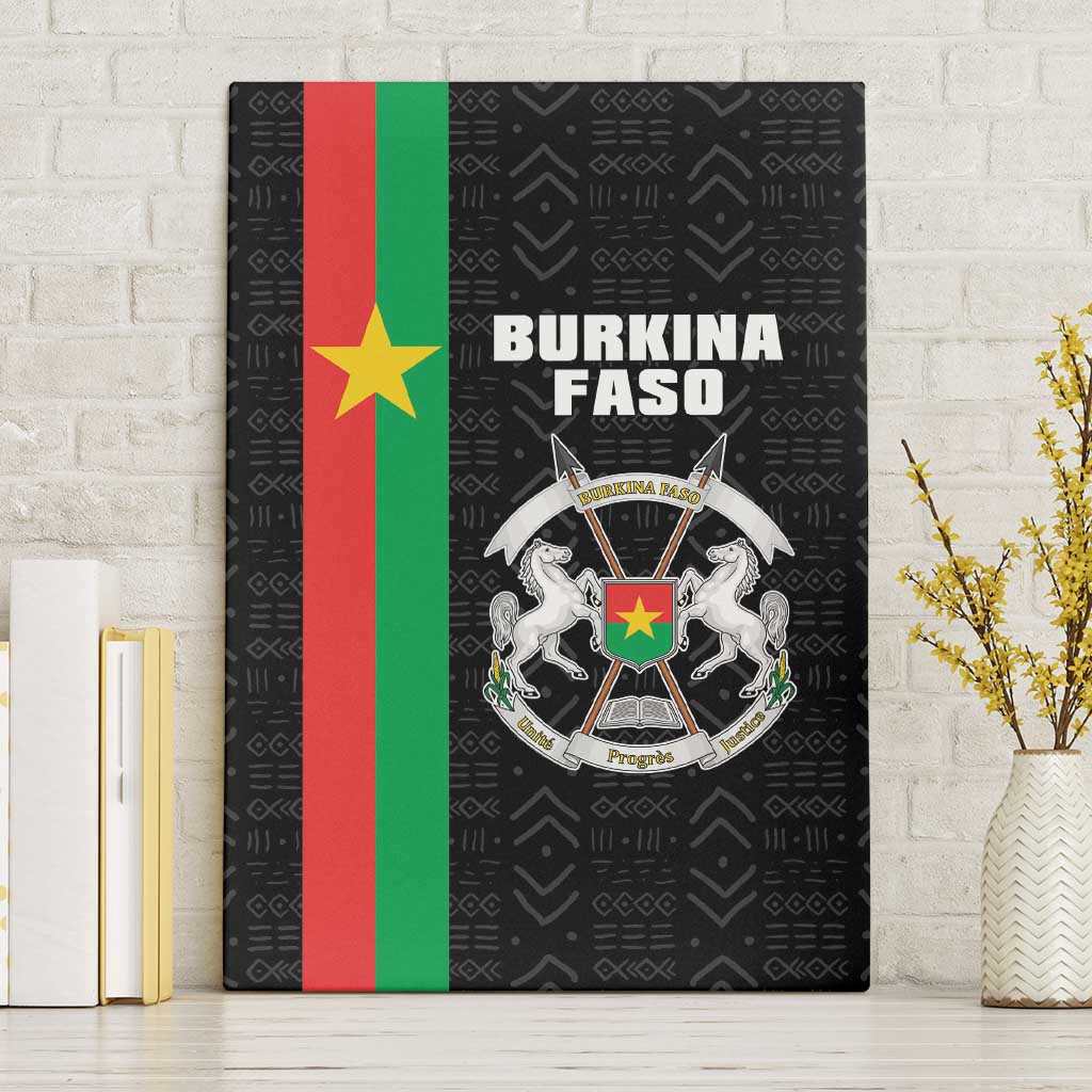 Burkina Faso Canvas Wall Art Striped Black - Bogolan Pattern - African Pride