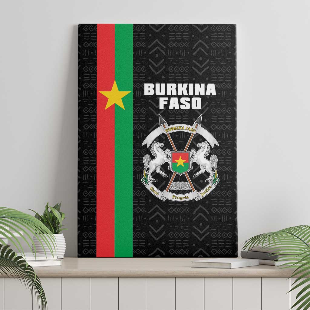 Burkina Faso Canvas Wall Art Striped Black - Bogolan Pattern - African Pride
