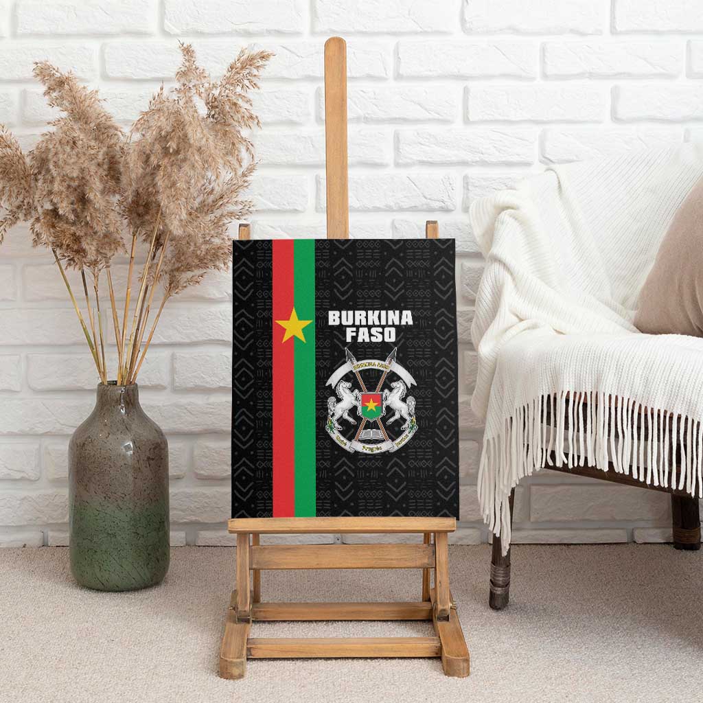Burkina Faso Canvas Wall Art Striped Black - Bogolan Pattern - African Pride