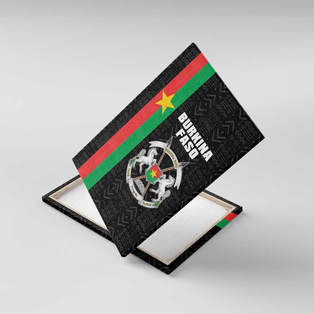 Burkina Faso Canvas Wall Art Striped Black - Bogolan Pattern - African Pride