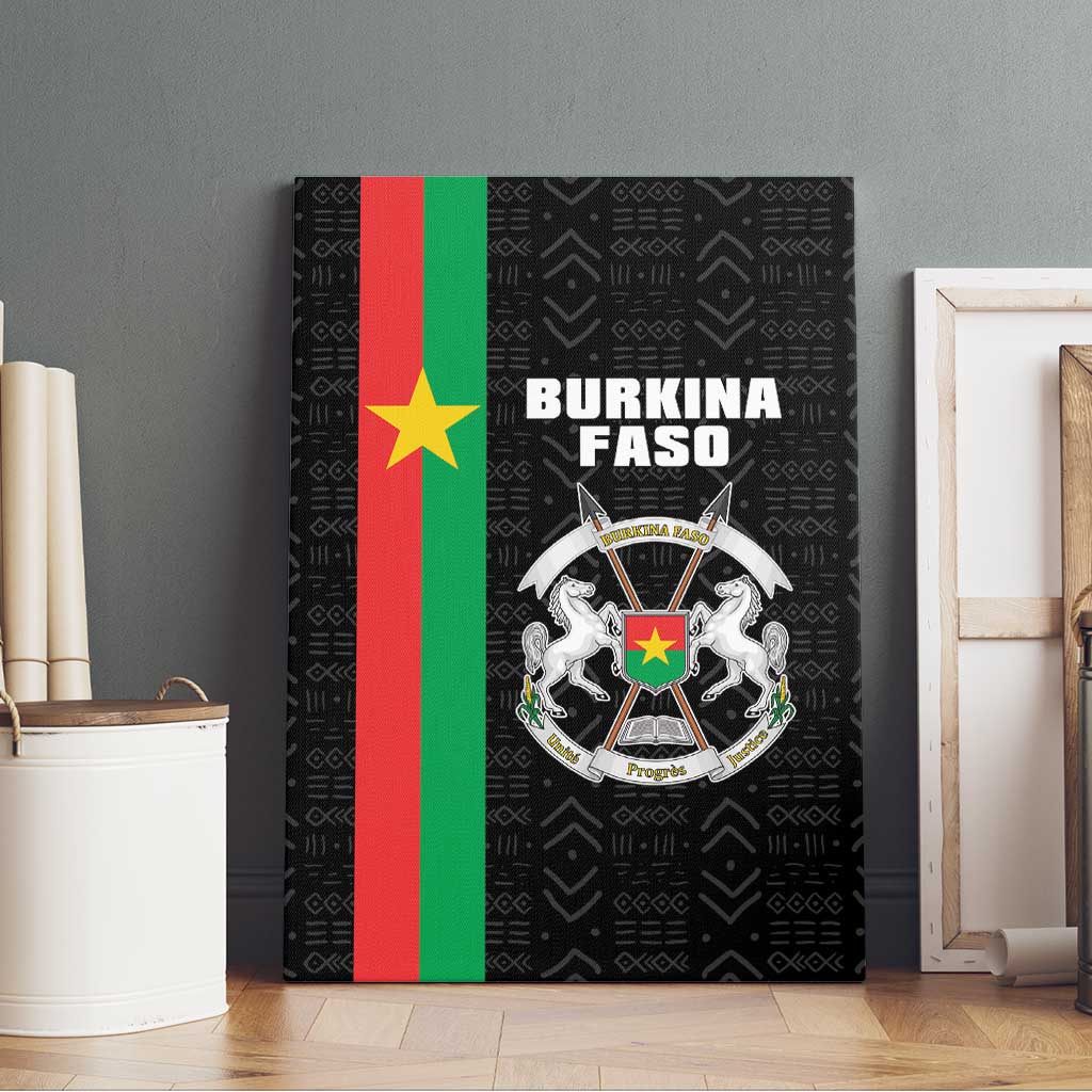 Burkina Faso Canvas Wall Art Striped Black - Bogolan Pattern - African Pride