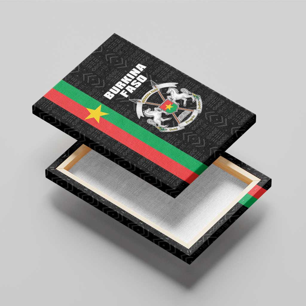 Burkina Faso Canvas Wall Art Striped Black - Bogolan Pattern - African Pride