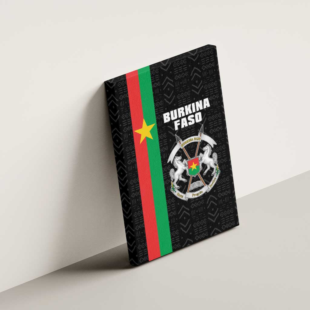 Burkina Faso Canvas Wall Art Striped Black - Bogolan Pattern - African Pride
