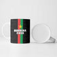 Personalized Burkina Faso Striped Ceramic Mug African Mud Cloth Pattern - Black