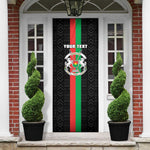 Personalized Burkina Faso Striped Door Cover African Mud Cloth Pattern - Black