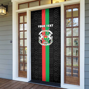 Personalized Burkina Faso Striped Door Cover African Mud Cloth Pattern - Black