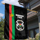Burkina Faso Garden Flag Striped Black - Bogolan Pattern - African Pride