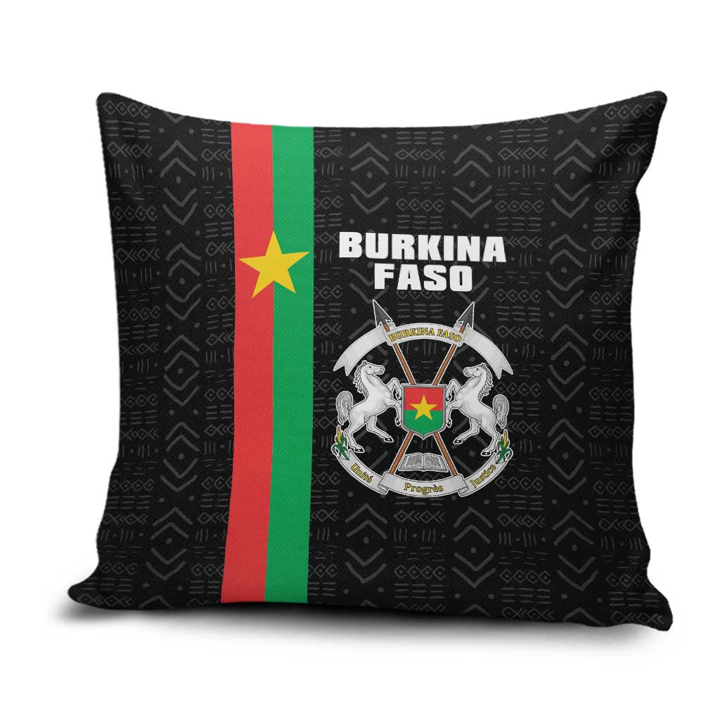 Burkina Faso Striped Pillow Cover African Mud Cloth Pattern - Black