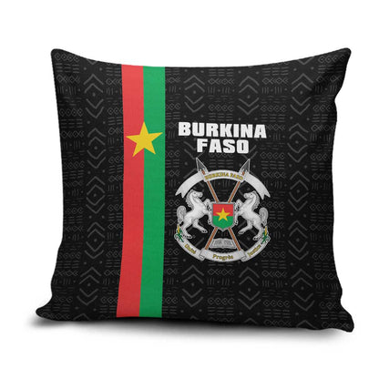 Burkina Faso Striped Pillow Cover African Mud Cloth Pattern - Black