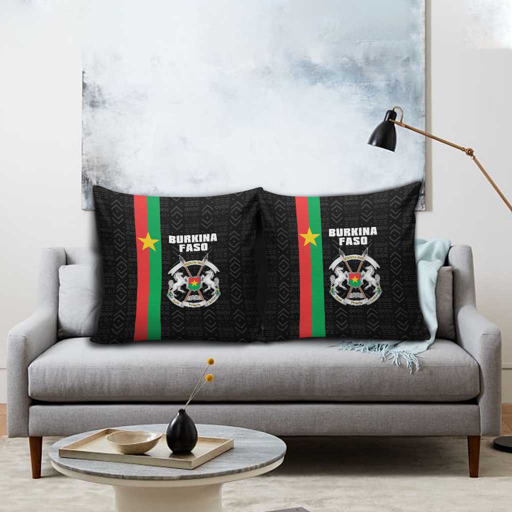 Burkina Faso Striped Pillow Cover African Mud Cloth Pattern - Black
