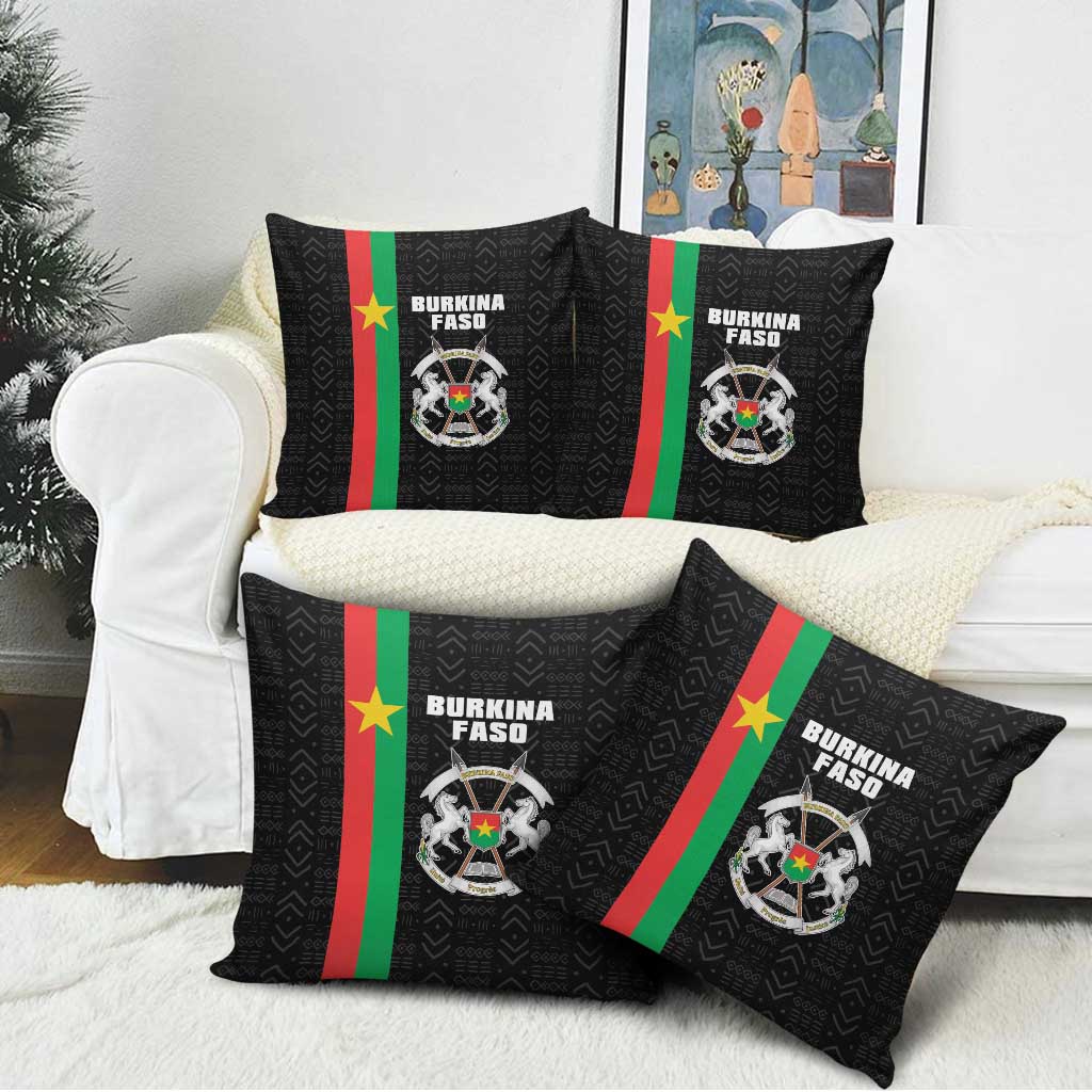 Burkina Faso Striped Pillow Cover African Mud Cloth Pattern - Black
