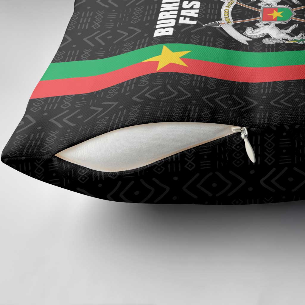 Burkina Faso Striped Pillow Cover African Mud Cloth Pattern - Black