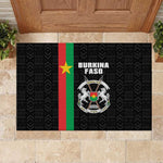 Burkina Faso Rubber Doormat Striped Black - Bogolan Pattern - African Pride