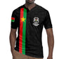 Personalized Burkina Faso Rugby Jersey Striped Black - Bogolan Pattern - African Pride