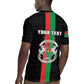 Personalized Burkina Faso Rugby Jersey Striped Black - Bogolan Pattern - African Pride