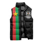 Personalized Burkina Faso Striped Sleeveless Puffer Jacket African Mud Cloth Pattern - Black