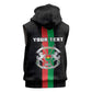 Personalized Burkina Faso Sleeveless Zip Hoodie Striped Black - Bogolan Pattern - African Pride