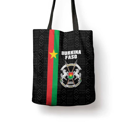 Burkina Faso Striped Tote Bag African Mud Cloth Pattern - Black