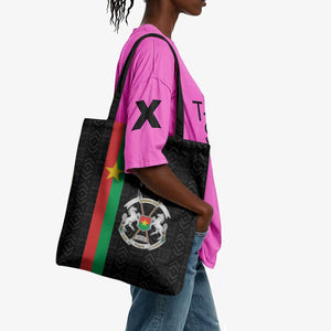 Burkina Faso Striped Tote Bag African Mud Cloth Pattern - Black