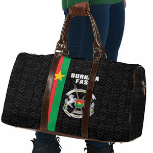 Burkina Faso Striped Travel Bag African Mud Cloth Pattern - Black