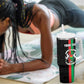 Personalized Burkina Faso Tumbler With Handle Striped Black - Bogolan Pattern - African Pride