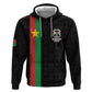 Personalized Burkina Faso Zip Hoodie Striped Black - Bogolan Pattern - African Pride