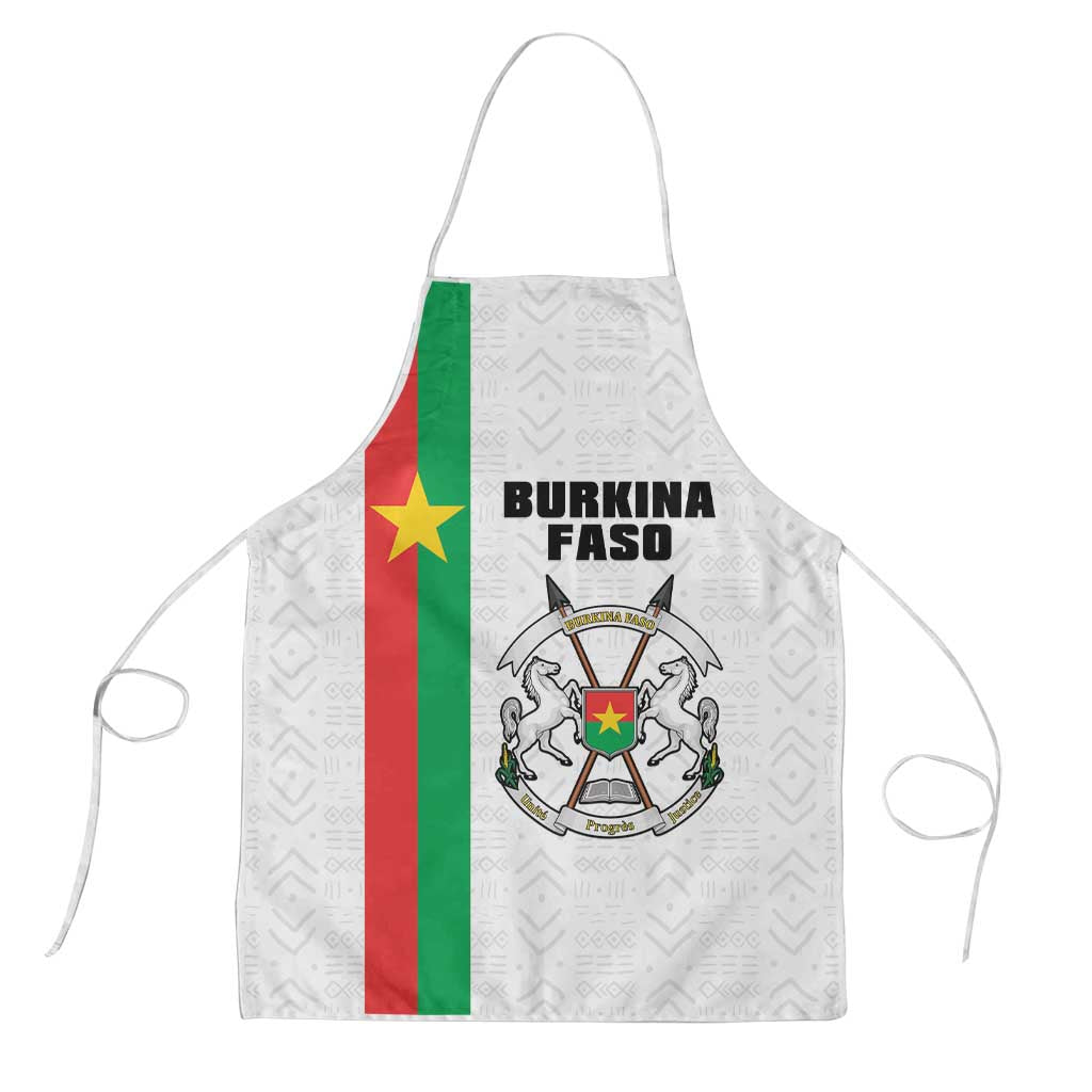 Burkina Faso Striped Apron African Mud Cloth Pattern - White