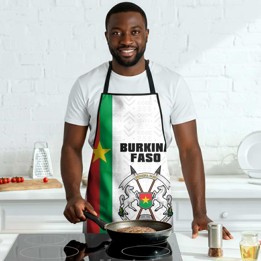 Burkina Faso Striped Apron African Mud Cloth Pattern - White