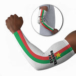 Personalized Burkina Faso Striped Arm Sleeves African Mud Cloth Pattern - White