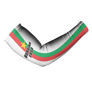 Personalized Burkina Faso Striped Arm Sleeves African Mud Cloth Pattern - White