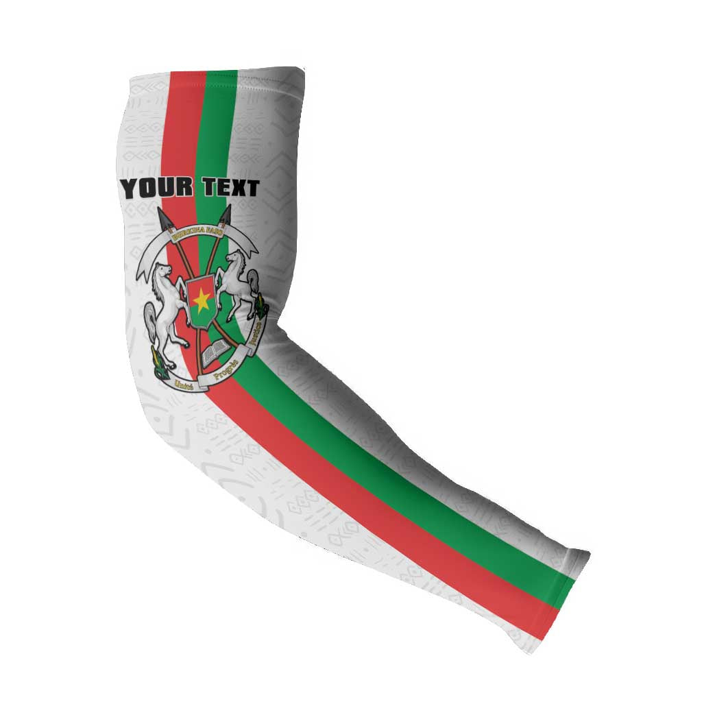 Personalized Burkina Faso Striped Arm Sleeves African Mud Cloth Pattern - White
