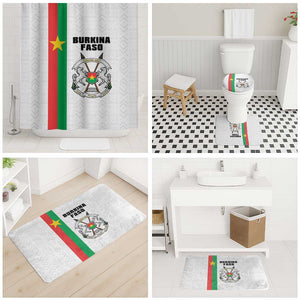 Burkina Faso Striped Bathroom Set African Mud Cloth Pattern - White