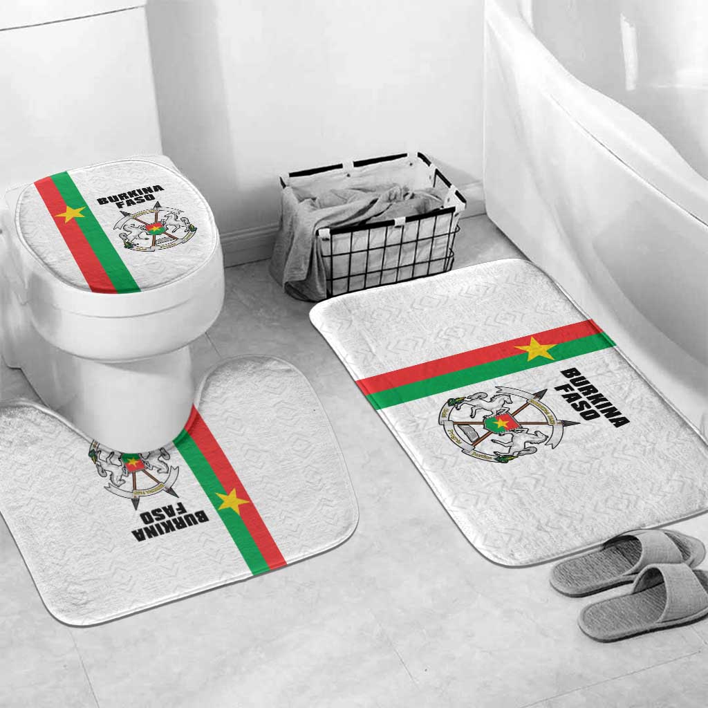 Burkina Faso Striped Bathroom Set African Mud Cloth Pattern - White