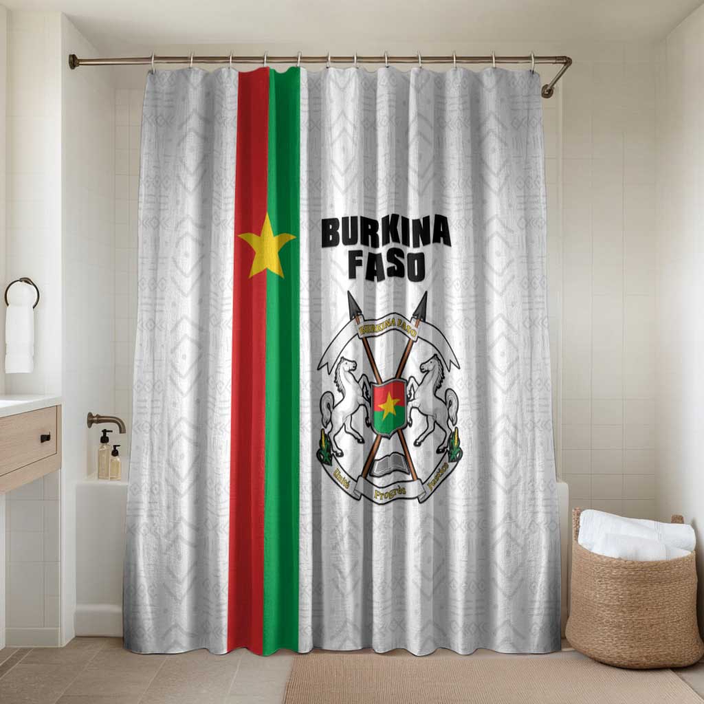 Burkina Faso Striped Bathroom Set African Mud Cloth Pattern - White