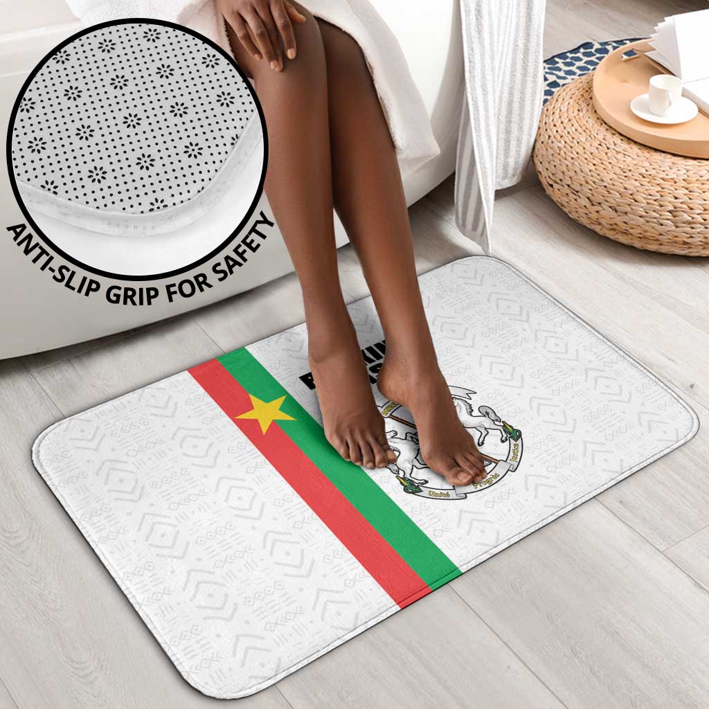 Burkina Faso Striped Bathroom Set African Mud Cloth Pattern - White