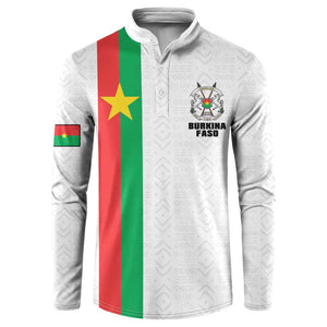Personalized Burkina Faso Striped Button Sweatshirt African Mud Cloth Pattern - White
