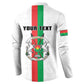 Personalized Burkina Faso Striped Button Sweatshirt African Mud Cloth Pattern - White