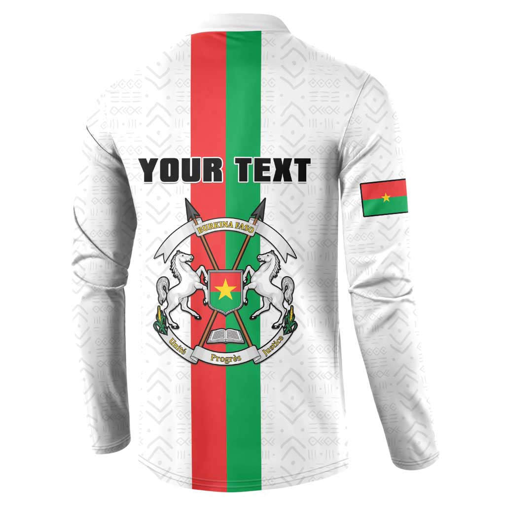 Personalized Burkina Faso Striped Button Sweatshirt African Mud Cloth Pattern - White