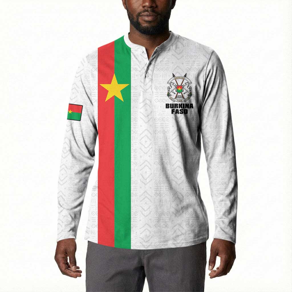 Personalized Burkina Faso Striped Button Sweatshirt African Mud Cloth Pattern - White