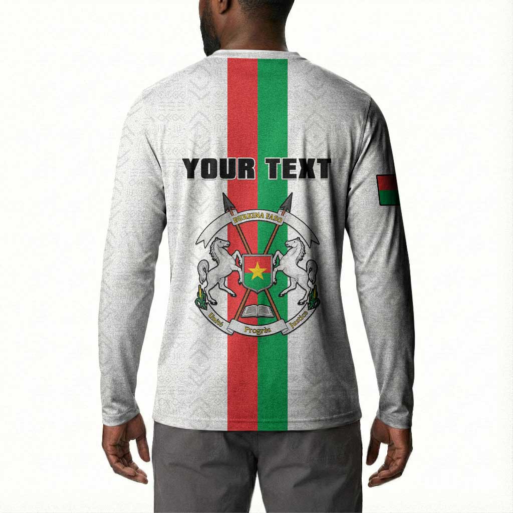 Personalized Burkina Faso Striped Button Sweatshirt African Mud Cloth Pattern - White
