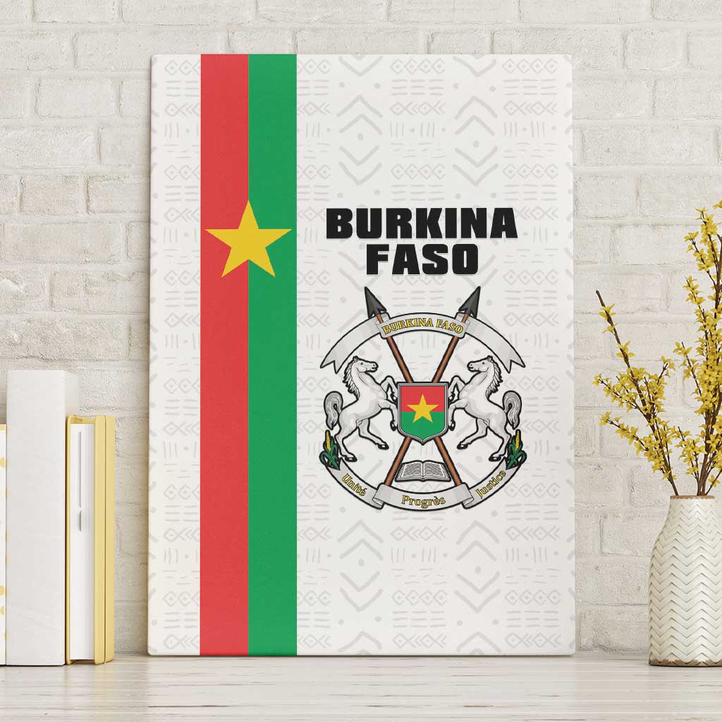 Burkina Faso Canvas Wall Art Striped White - Bogolan Pattern - African Pride