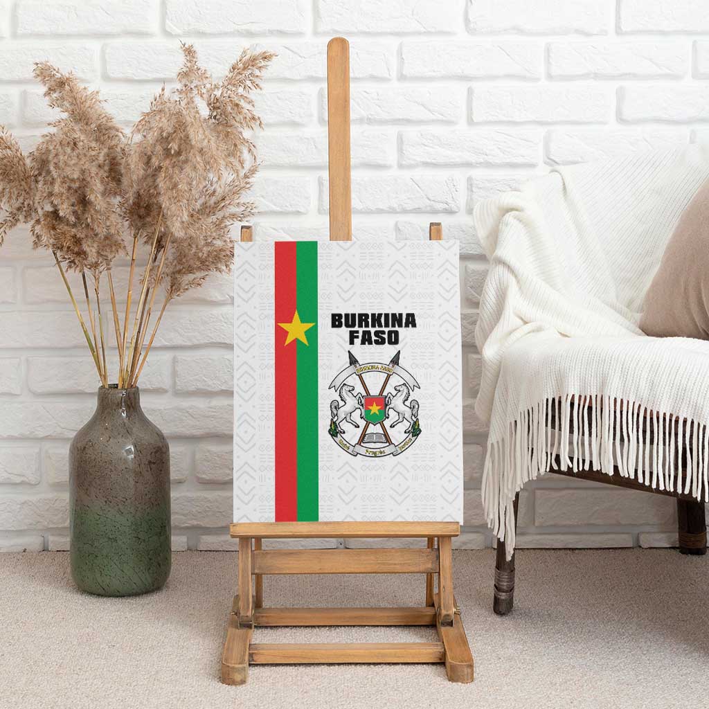 Burkina Faso Canvas Wall Art Striped White - Bogolan Pattern - African Pride