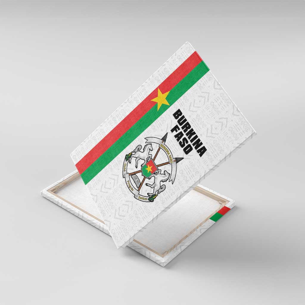 Burkina Faso Canvas Wall Art Striped White - Bogolan Pattern - African Pride
