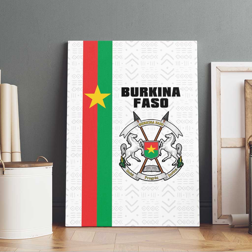 Burkina Faso Canvas Wall Art Striped White - Bogolan Pattern - African Pride