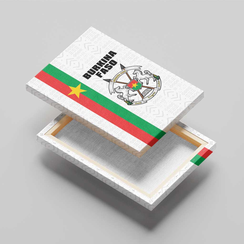 Burkina Faso Canvas Wall Art Striped White - Bogolan Pattern - African Pride