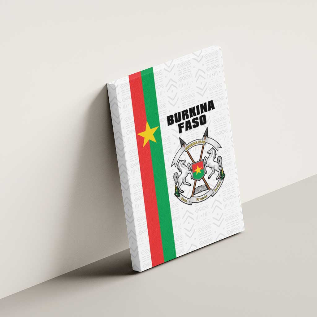 Burkina Faso Canvas Wall Art Striped White - Bogolan Pattern - African Pride