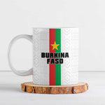 Personalized Burkina Faso Striped Ceramic Mug African Mud Cloth Pattern - White
