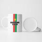 Personalized Burkina Faso Striped Ceramic Mug African Mud Cloth Pattern - White